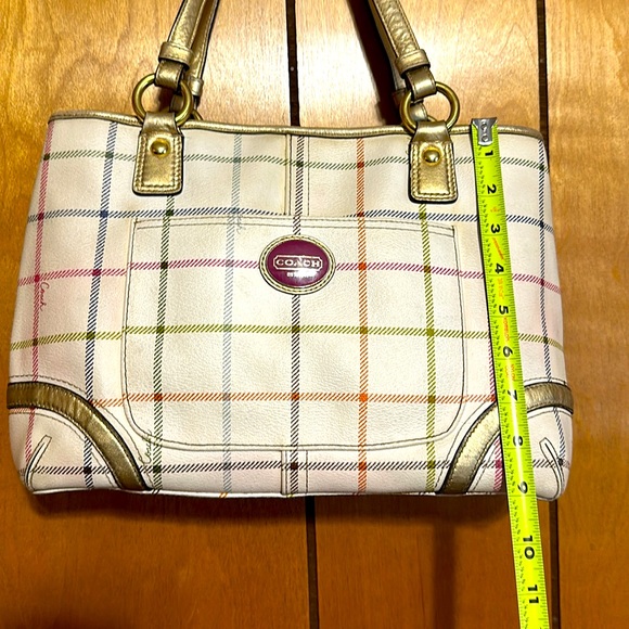 Coach Peyton Tattersall Tote Handbag - Picture 6 of 11